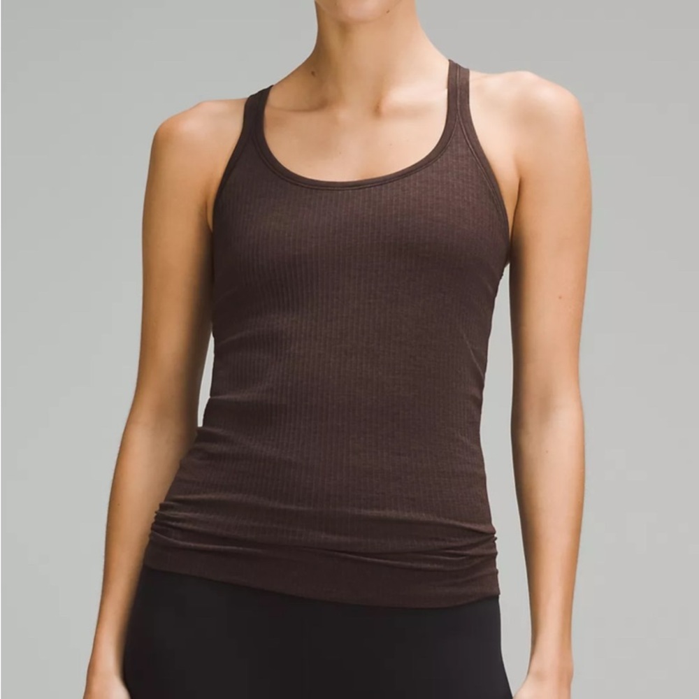 Lululemon women’s Ebb to Street Tank 
Light Support, B/C Cup, size 8, in Brown